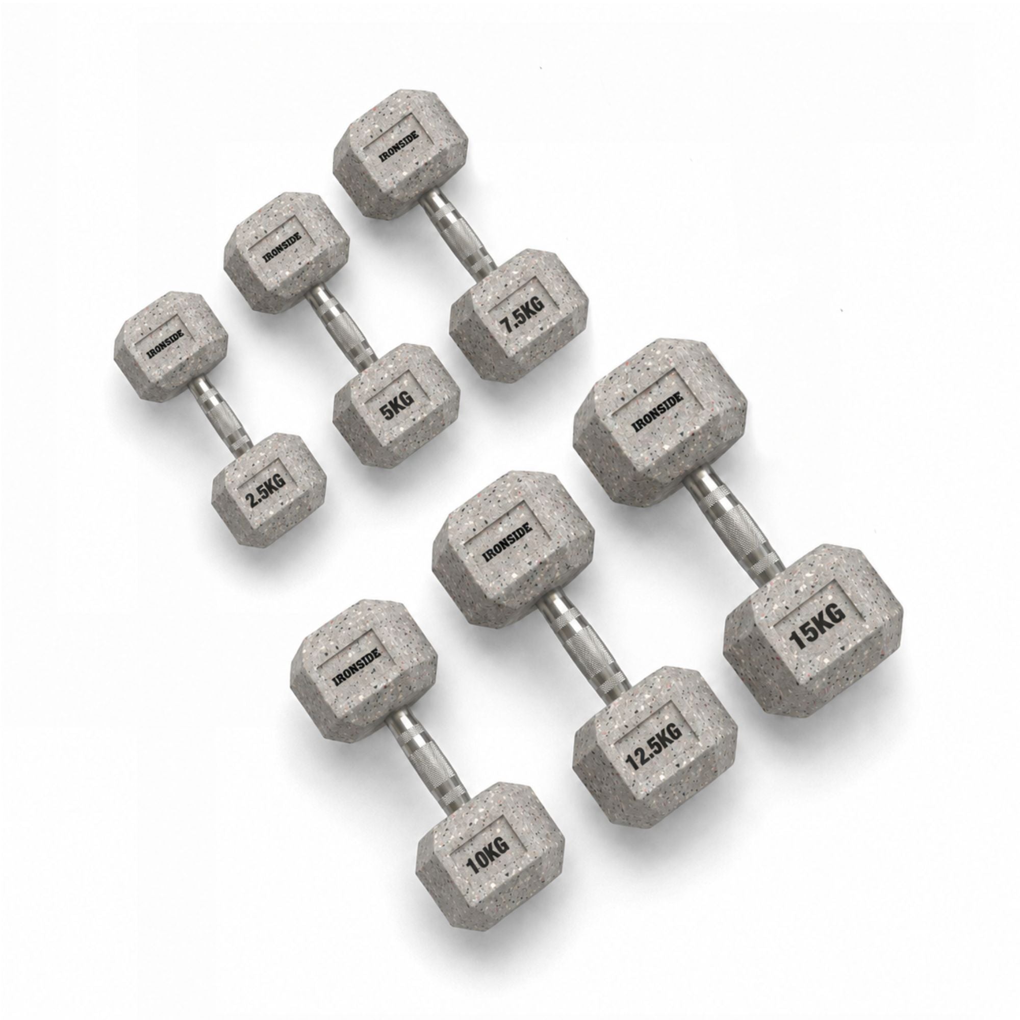Mancuerna Hexagonal Grind (2.5 a 40 KG) IRONSIDE