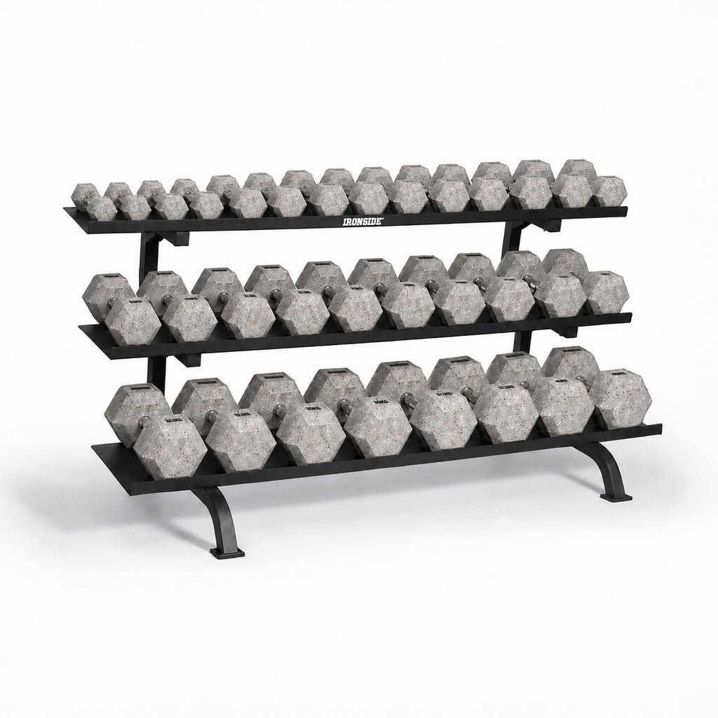 Pack IRONSIDE Mancuernas Hexagonales KG + Rack de Almacenamiento