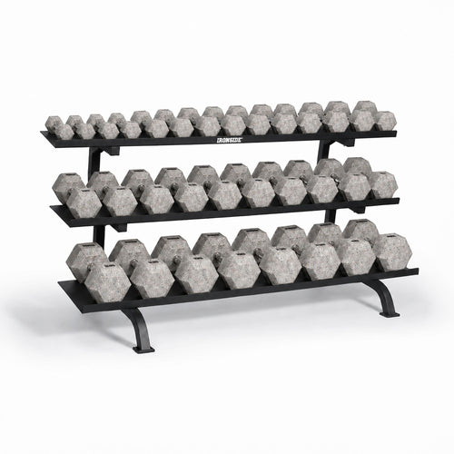 Pack IRONSIDE Mancuernas Hexagonales KG + Rack de Almacenamiento