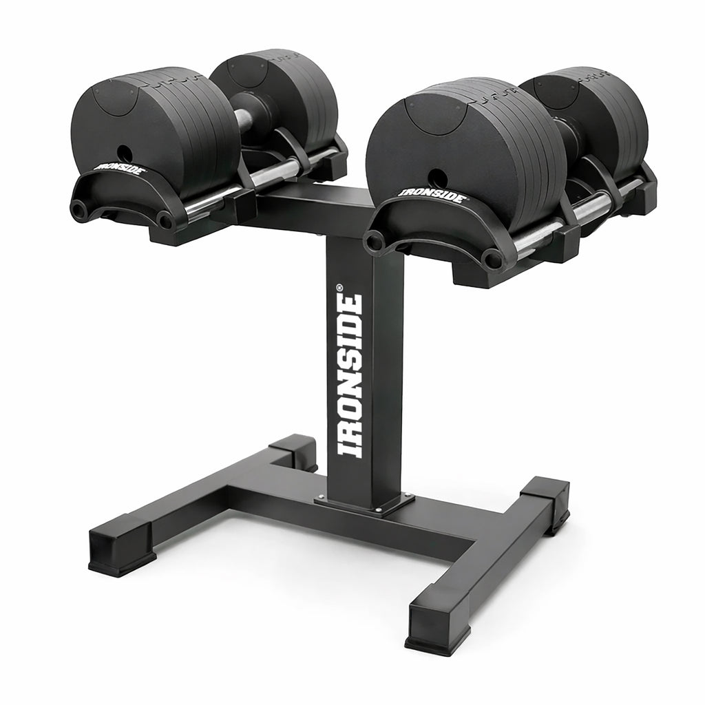 Pack IRONSIDE Mancuernas Ajustables con Rack de Almacenamiento