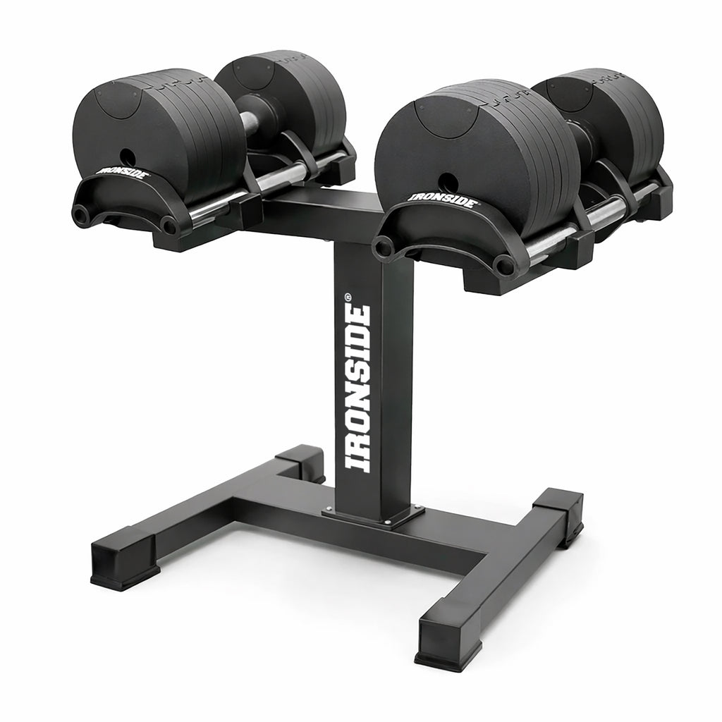 Pack IRONSIDE Mancuernas Ajustables con Rack de Almacenamiento