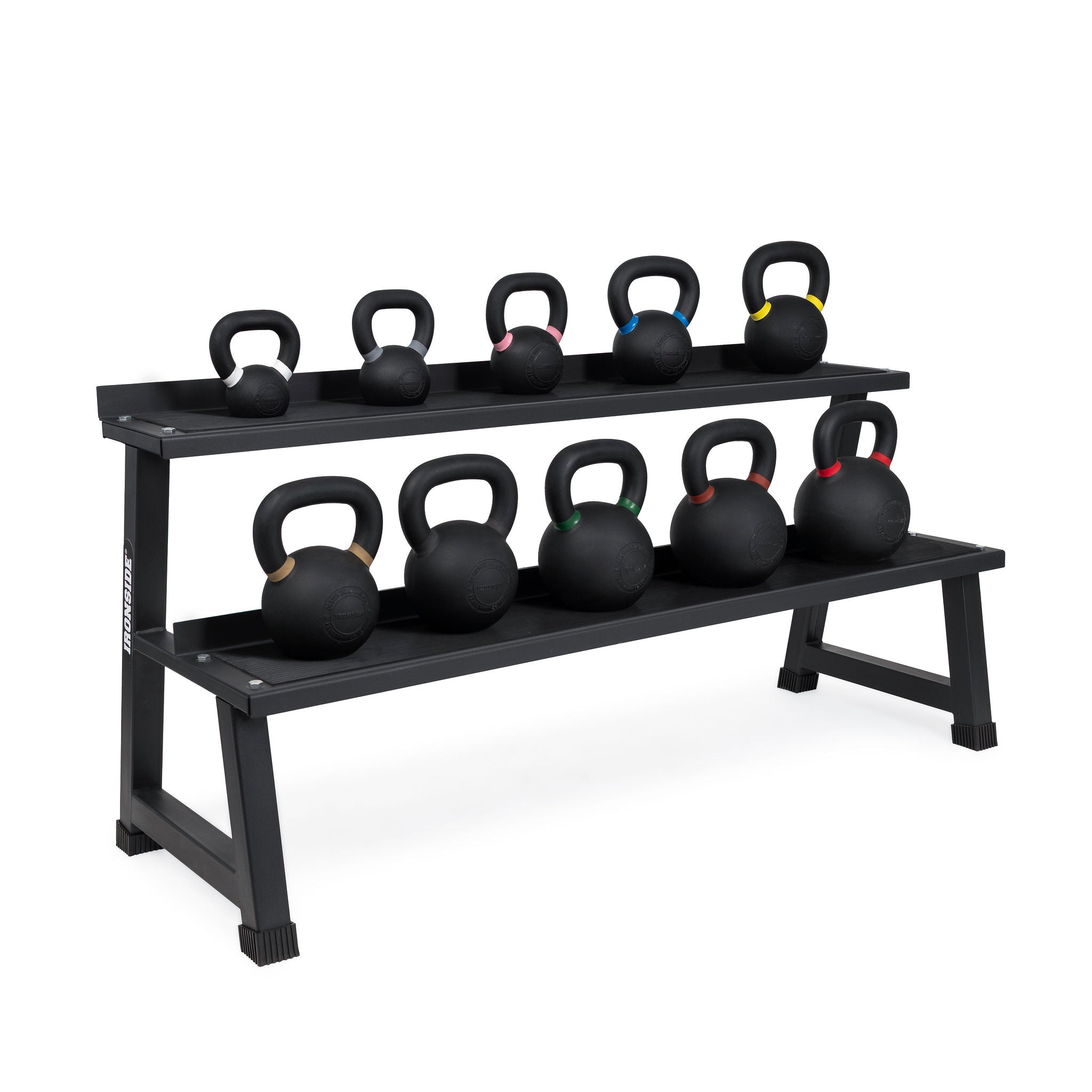 Set Kettlebells Premium 4 a 32 KG + Rack de Almacenamiento IRONSIDE