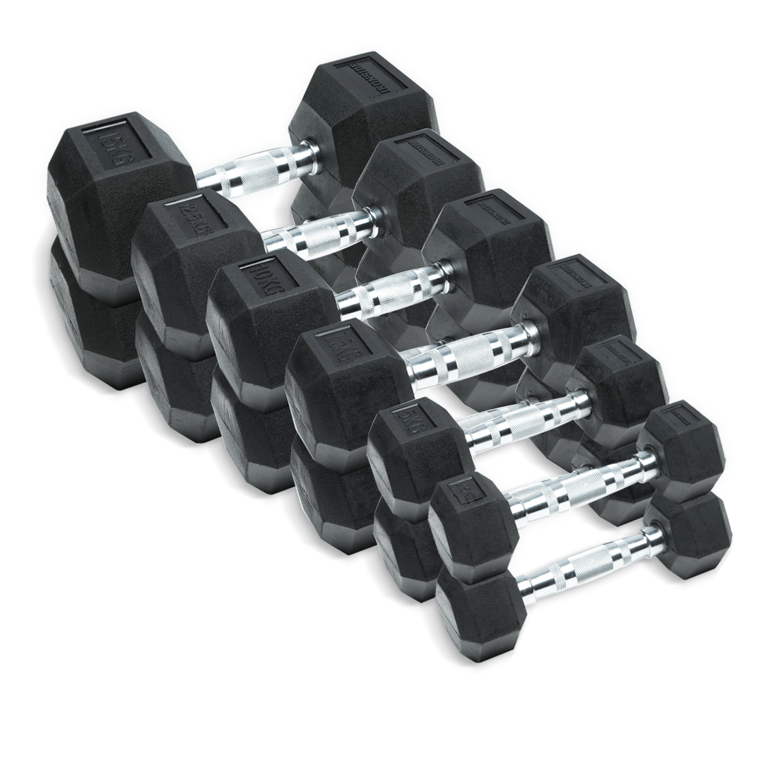 Pack IRONSIDE 105 kg Mancuernas Hexagonales a 15 kg)