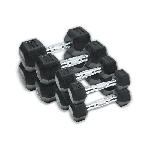 Pack 50Kg Mancuernas Hexagonales IRONSIDE (2,5 - 10 Kg)MANCUERNASIRONSIDEColor: Negro
