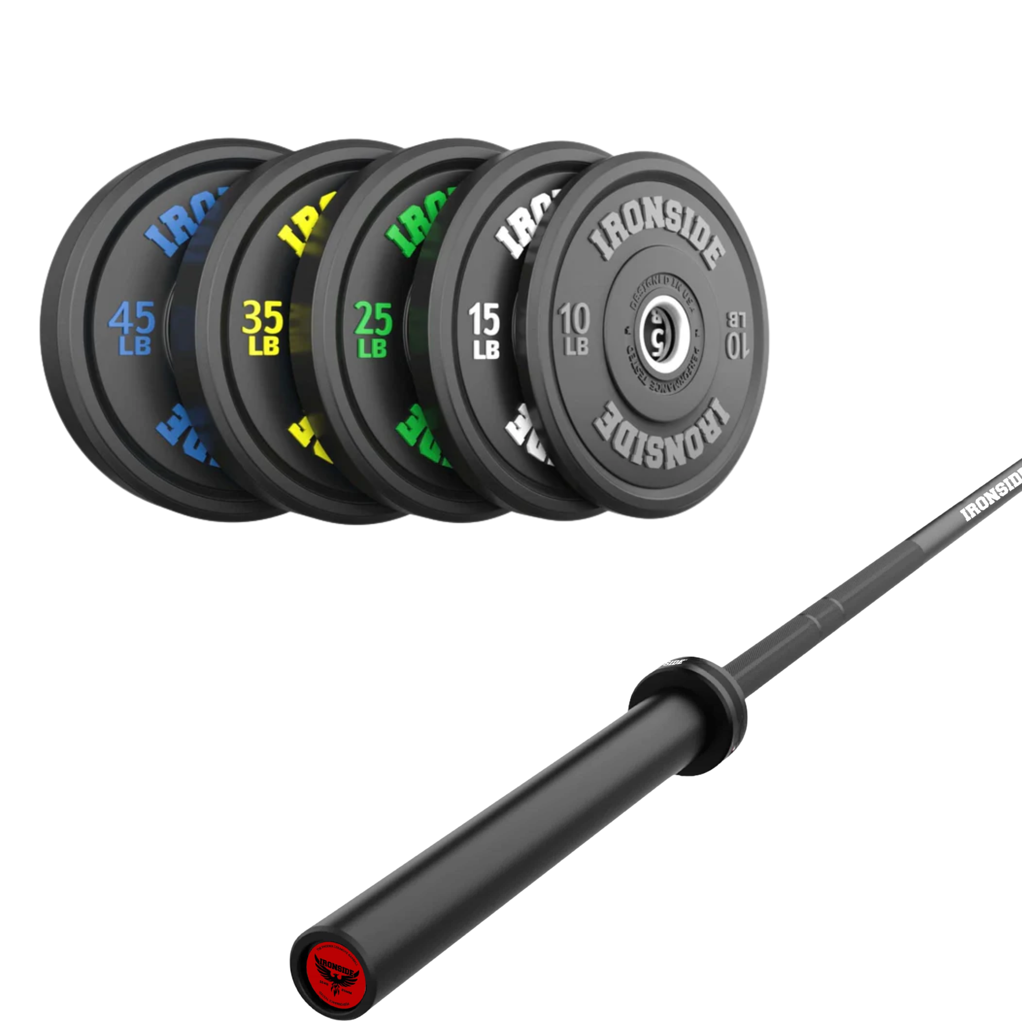 Pack IRONSIDE Barra 15 KG + Set de Discos Olímpicos LB